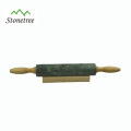 100% Marble Stone Rolling Pin 18 inch With Smooth Wooden Handles